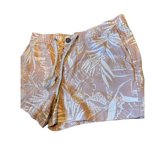 Vuori Ripstop Shorts Womens Size L Palm Tree Organic Cotton Hiking Drawstring - Picture 5 of 8